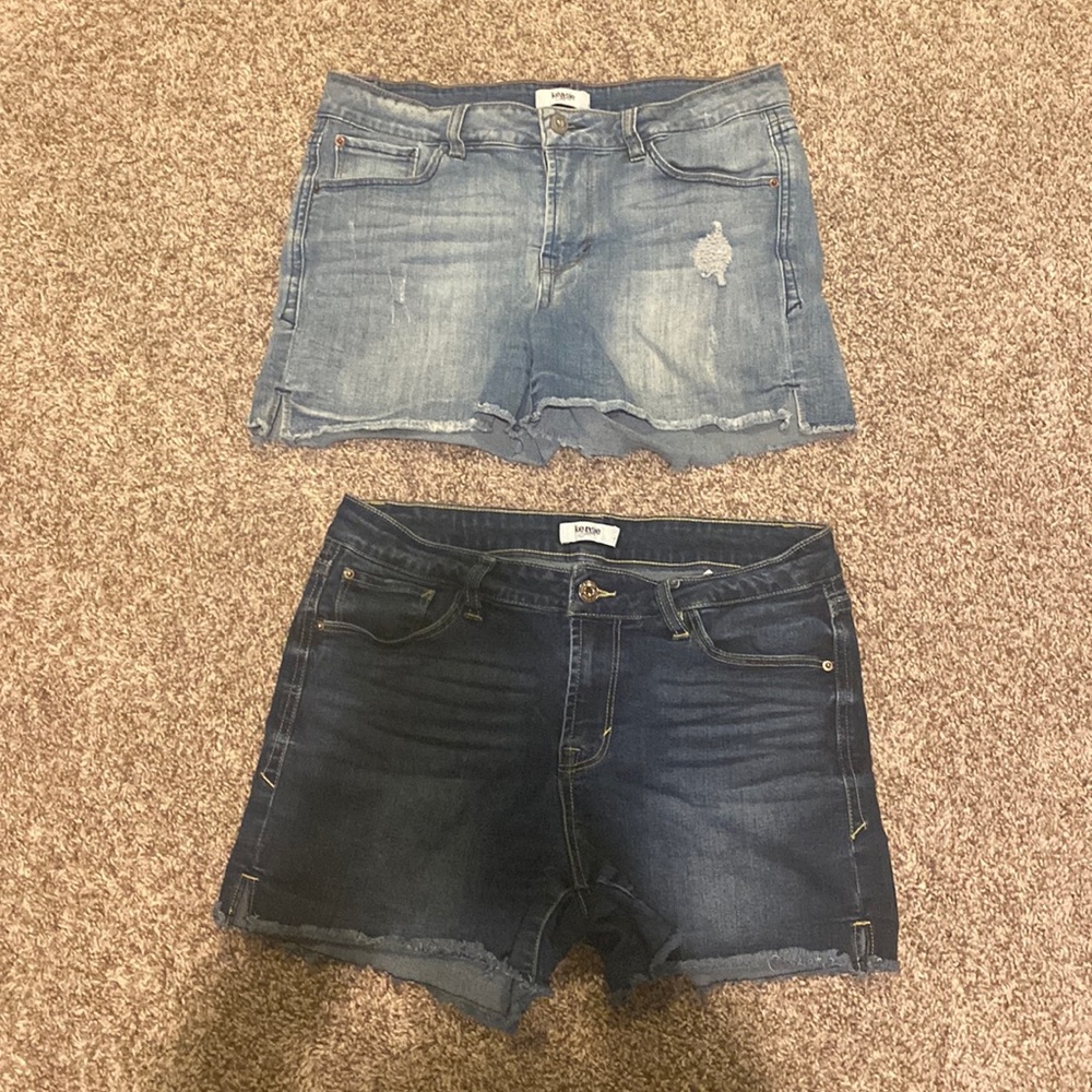 two pairs of jean shorts